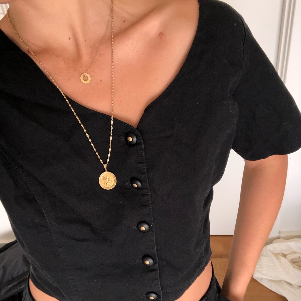 Vintage Black cotton cropped top